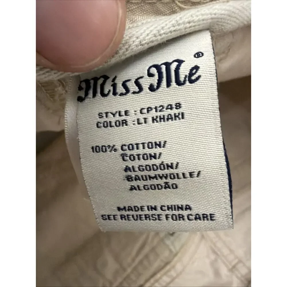 Miss Me Women’s Tan Rip Stop Shorts Size 27 CP1248 Cargo - Picture 8 of 12